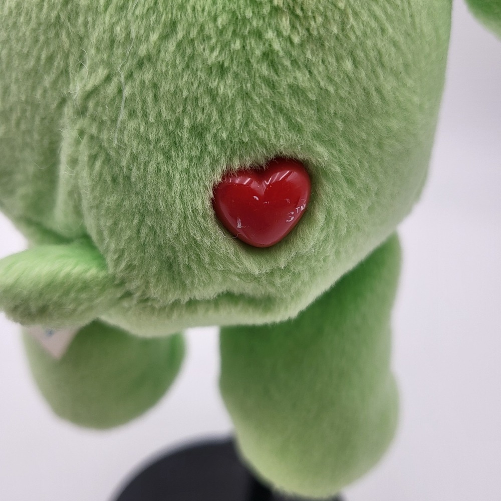 Vintage Care Bears Y2k Good Luck Bear Plush Green 8" Shamrock Clover - Picture 6 of 9